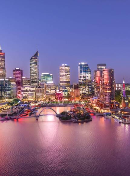 Aerial view of Elizabeth Quay, Perth